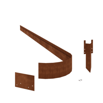 Obrubníky z cortenu - Zploštělý FLEX - Výška 13 cm - Kompletní sada 24 Sr