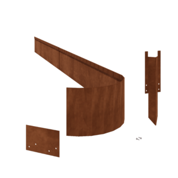 Obrubníky z cortenu - Zploštělý FLEX - Výška 23 cm - Kompletní sada 15 Sr