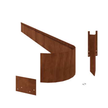 Obrubníky z cortenu - Zploštělý FLEX - Výška 23 cm - Kompletní sada 24 Sr