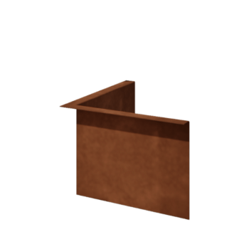 Obrubníky z cortenu - Ohýbaný - Vnitřní roh - Výška 22 cm
