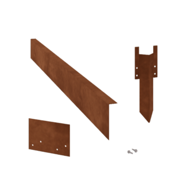 Obrubníky z cortenu - Ohýbaný - Výška 12 cm - kompletní sada 24 Sr