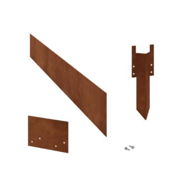 Obrubníky z cortenu - Rovný - Výška 15 cm - kompletní sada 24 Sr