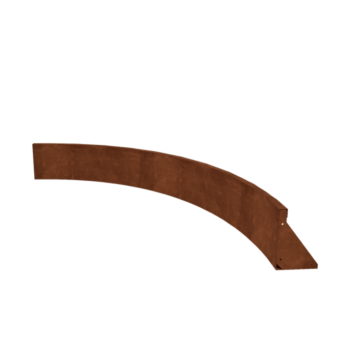 Opěrná zeď vnitřní křivka z cortenová ocel 150 x 150 cm (výška 30 cm)