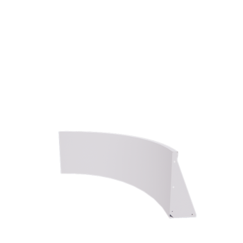 Opěrná stěna z oceli - Vnější oblouk - 100 x 100 x 50 cm - RAL9010 matnýný (bílý)