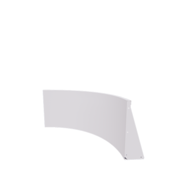 Opěrná stěna z oceli - Vnitřní oblouk - 100 x 100 x 60 cm - RAL9010 matnýný (bílý)