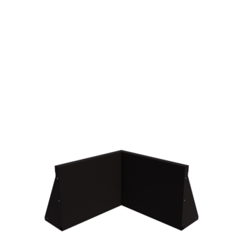 Opěrná stěna z oceli - Vnitřní roh - 50 x 50 x 40 cm - RAL9005 matnýný (černý)