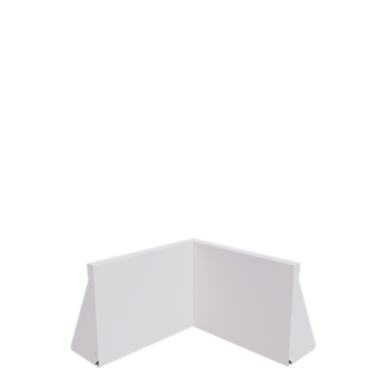 Opěrná stěna z oceli - Vnitřní roh - 50 x 50 x 40 cm - RAL9010 matnýný (bílý)