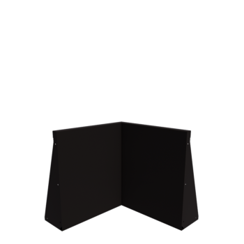 Opěrná stěna z oceli - Vnitřní roh - 50 x 50 x 60 cm - RAL9005 matnýný (černý)