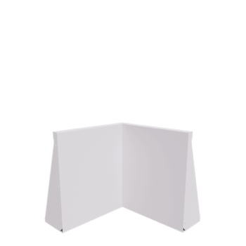 Opěrná stěna z oceli - Vnitřní roh - 50 x 50 x 60 cm - RAL9010 matnýný (bílý)