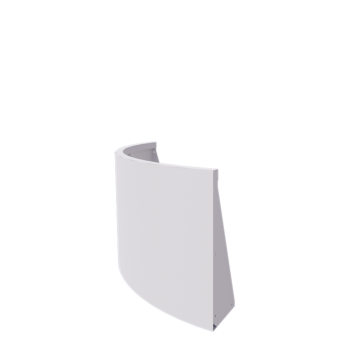 Opěrná stěna z oceli - Vnější oblouk - 100 x 100 x 60 cm - RAL9010 matnýný (bílý)