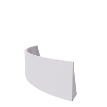 Opěrná stěna z oceli - Vnější oblouk - 150 x 150 x 50 cm - RAL9010 matnýný (bílý)