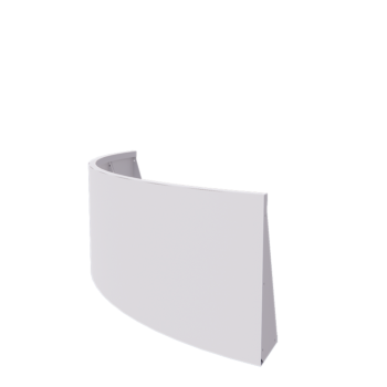 Opěrná stěna z oceli - Vnější oblouk - 150 x 150 x 60 cm - RAL9010 matnýný (bílý)