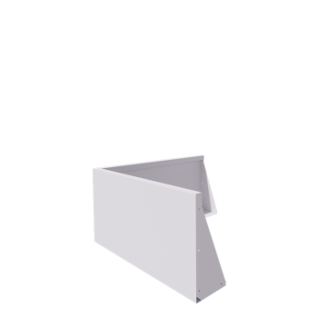 Opěrná stěna z oceli - Vnější roh - 100 x 100 x 50 cm - RAL9010 matnýný (bílý)