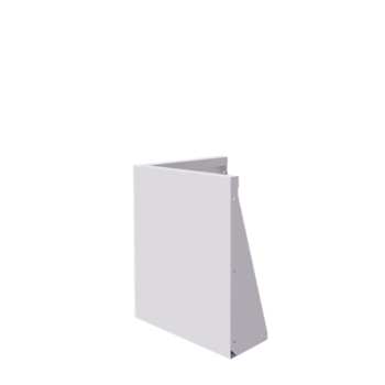 Opěrná stěna z oceli - Vnější roh - 50 x 50 x 60 cm - RAL9010 matnýný (bílý)