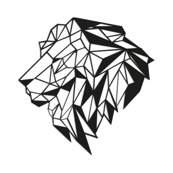 Nástěnná dekorace z oceli - Lev 2.0 Small - 50,8 x 50 cm