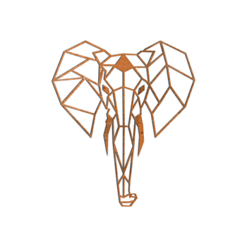 Nástěnná dekorace z cortenu - Slon 1.0 Small - 60 x 51,7 cm