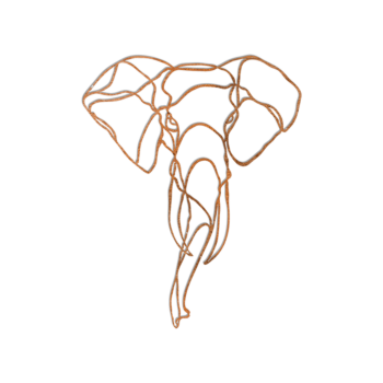 Nástěnná dekorace z cortenu - Slon 1.0 Large - 100 x 80,1 cm