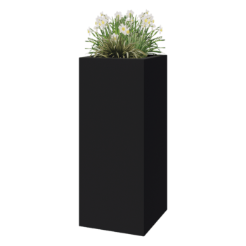 Sklolaminátový květináč - Čtverec - 50 x 50 x 120 cm - RAL 7021 matná (černá šedá) - Se dnem