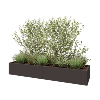 Ocelový květináč XXL - Obdélník - 200 x 50 x 30 cm - RAL7016 matný (antracitově šedá) - Bez základové desky