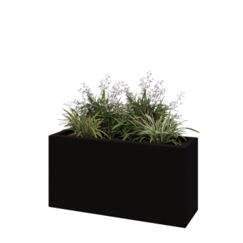 Sklolaminátový květináč - Obdélník - 100 x 30 x 50 cm - RAL9005 matná (černá) - Se dnem