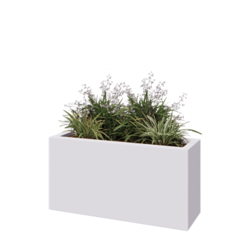 Sklolaminátový květináč - Obdélník - 100 x 30 x 50 cm - RAL9010 matná (bílá) - Se dnem