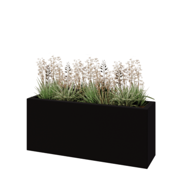 Sklolaminátový květináč - Obdélník - 120 x 30 x 50 cm - RAL9005 matná (černá) - Se dnem