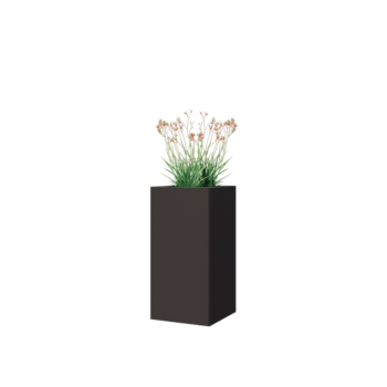 Ocelový květináč - Čtverec - 30 x 30 x 60 cm - jiná barva RAL - Se základovou deskou