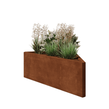 Květináč z cortenové oceli - Různostranný trojúhelník - 112,2 x 60,5 x 40 cm - Bez základové desky