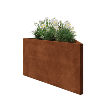 Květináč z cortenové oceli - Různostranný trojúhelník - 112,2 x 60,5 x 60 cm - Bez základové desky