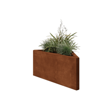 Květináč z cortenové oceli - Různostranný trojúhelník - 83,9 x 46,4 x 40 cm - Bez základové desky