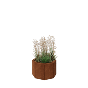 Květináč z cortenové oceli - Osmiúhelník - 48,3 x 48,3 x 30 cm - Bez základové desky