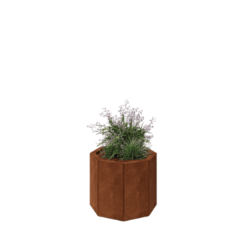 Květináč z cortenové oceli - Osmiúhelník - 48,3 x 48,3 x 40 cm - Bez základové desky