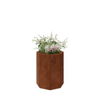Květináč z cortenové oceli - Osmiúhelník - 48,3 x 48,3 x 60 cm - Bez základové desky