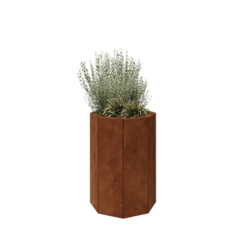 Květináč z cortenové oceli - Osmiúhelník - 48,3 x 48,3 x 70 cm - Bez základové desky