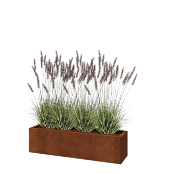 Květináč z cortenové oceli - Obdélník - 120 x 30 x 30 cm - Bez základové desky