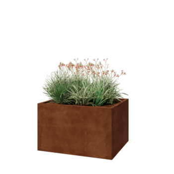 Květináč z cortenové oceli - Obdélník - 100 x 80 x 60 cm - Bez základové desky