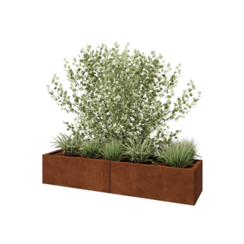 Květináč z cortenové oceli XXL - Obdélník - 160 x 40 x 30 cm - Bez základové desky
