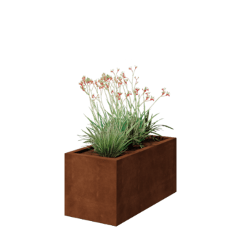 Květináč z cortenové oceli - Obdélník - 100 x 50 x 50 cm - Svařovaný - Se základovou deskou