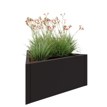 Ocelový květináč - Rovnostranný trojúhelník - 90,6 x 78,3 x 40 cm - RAL7016 matný (antracitově šedá) - Bez základové desky