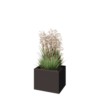 Ocelový květináč - Obdélník - 40 x 30 x 30 cm - jiná barva RAL - Se základovou deskou