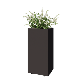 Ocelový květináč - Obdélník - 40 x 30 x 80 cm - jiná barva RAL - Se základovou deskou - S nohami