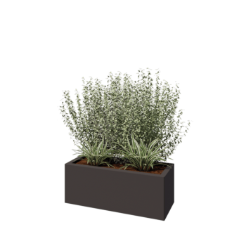 Ocelový květináč - Obdélník - 80 x 30 x 30 cm - jiná barva RAL - Se základovou deskou