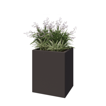 Ocelový květináč - Obdélník - 50 x 40 x 60 cm - RAL7016 matný (antracitově šedá) - Bez základové desky