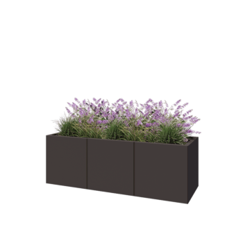 Ocelový květináč XXL - Obdélník - 150 x 50 x 50 cm - jiná barva RAL - Bez základové desky