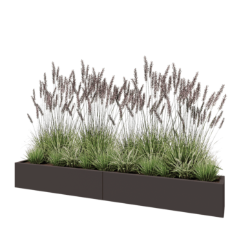 Ocelový květináč XXL - Obdélník - 240 x 30 x 30 cm - RAL7016 matný (antracitově šedá) - Bez základové desky