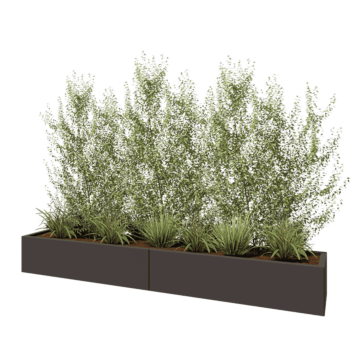 Ocelový květináč XXL - Obdélník - 240 x 40 x 30 cm - RAL7016 matný (antracitově šedá) - Bez základové desky