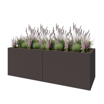Ocelový květináč XXL - Obdélník - 240 x 80 x 80 cm - jiná barva RAL - Bez základové desky