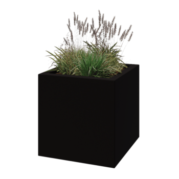 Sklolaminátový květináč - Čtverec - 70 x 70 x 70 cm - RAL9005 matná (černá) - Se dnem