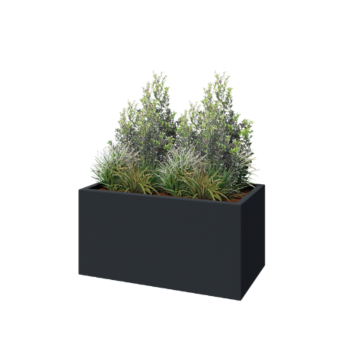 Sklolaminátový květináč - Obdélník - 100 x 50 x 50 cm - RAL 7021 matná (černá šedá) - Se dnem