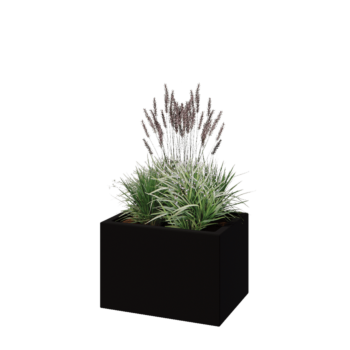 Sklolaminátový květináč - Obdélník - 60 x 40 x 40 cm - RAL9005 matná (černá) - Se dnem